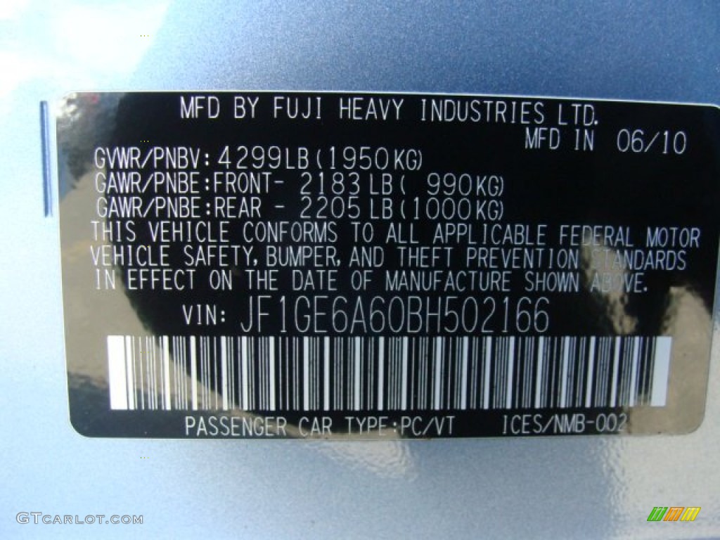2011 Impreza 2.5i Sedan - Sky Blue Pearl / Ivory photo #22