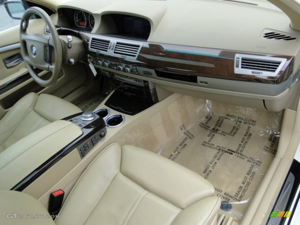Cream Beige Interior 2007 BMW 7 Series 750Li Sedan Photo #92732089