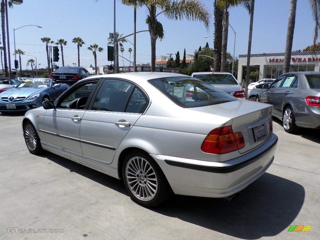 2002 3 Series 330i Sedan - Titanium Silver Metallic / Black photo #4