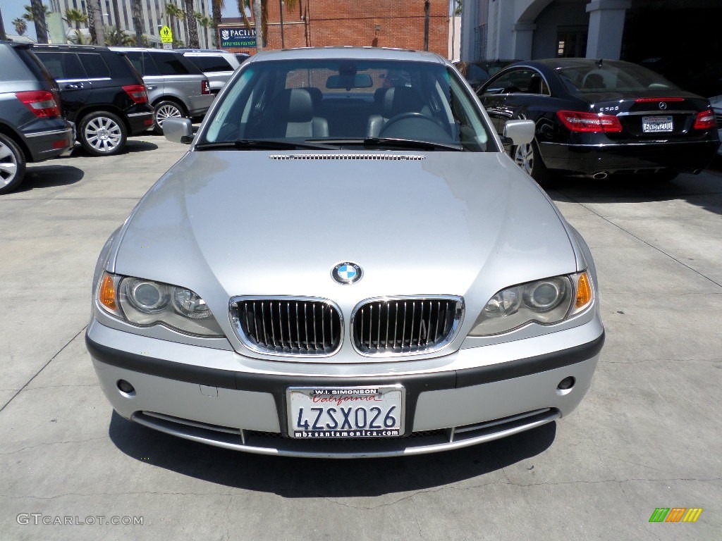 2002 3 Series 330i Sedan - Titanium Silver Metallic / Black photo #6