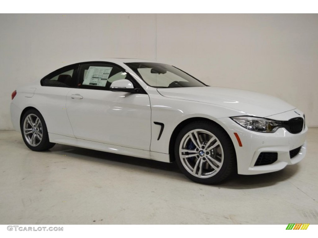 2014 4 Series 435i Coupe - Alpine White / Coral Red photo #2
