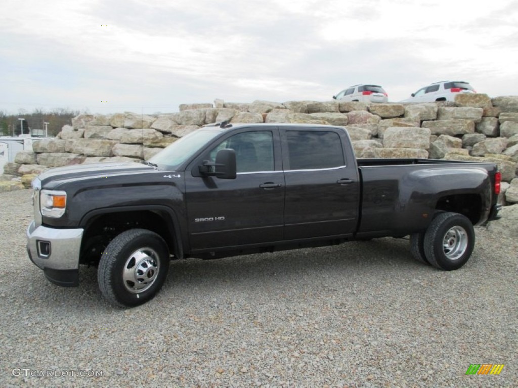 Iridium Metallic 2015 GMC Sierra 3500HD SLE Crew Cab 4x4 Dual Rear Wheel Exterior Photo #92735560