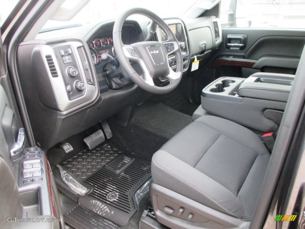 Jet Black Interior 2015 GMC Sierra 3500HD SLE Crew Cab 4x4 Dual Rear Wheel Photo #92735665