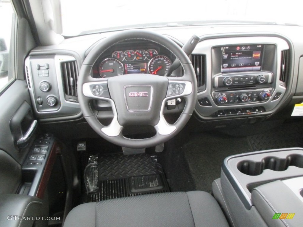 2015 GMC Sierra 3500HD SLE Crew Cab 4x4 Dual Rear Wheel Jet Black Dashboard Photo #92736109