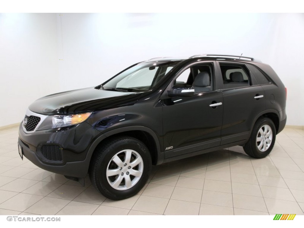 2011 Sorento LX V6 AWD - Ebony Black / Gray photo #3