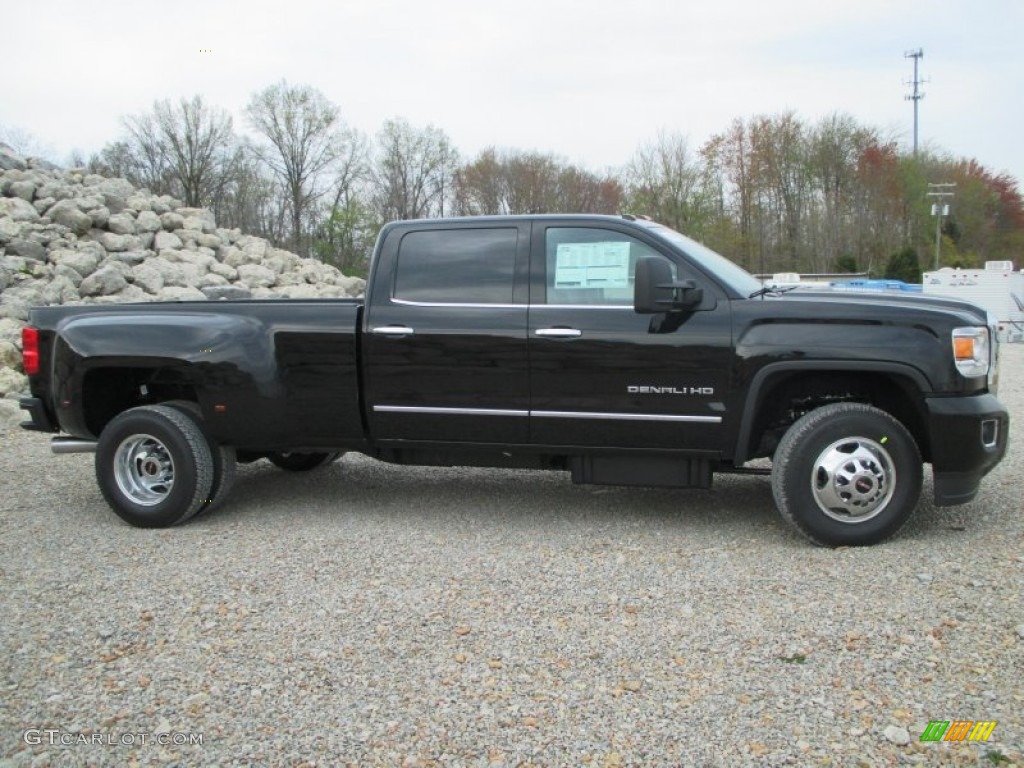 Onyx Black 2015 GMC Sierra 3500HD Denali Crew Cab 4x4 Dual Rear Wheel Exterior Photo #92753803