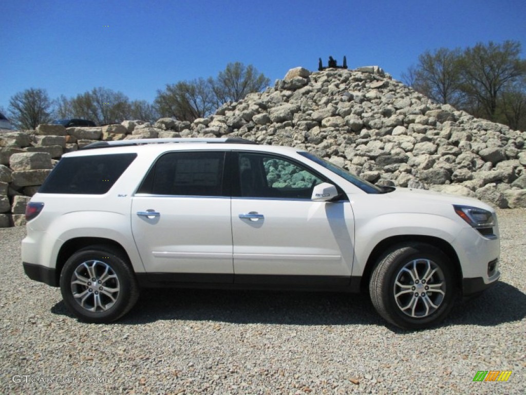 White Diamond Tricoat 2014 GMC Acadia SLT AWD Exterior Photo #92754715