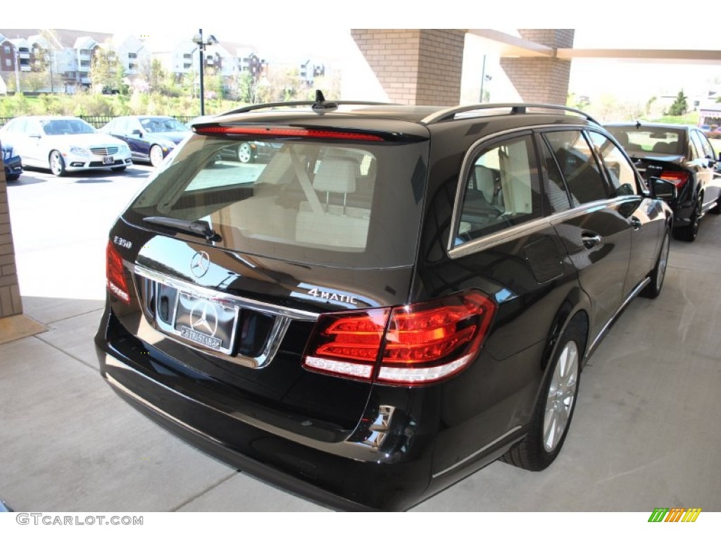 2014 E 350 4Matic Wagon - Black / Silk Beige/Espresso Brown photo #2