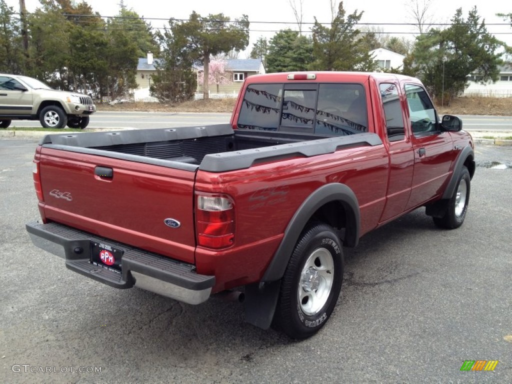2002 Ranger XLT SuperCab 4x4 - Toreador Red Metallic / Dark Graphite photo #15
