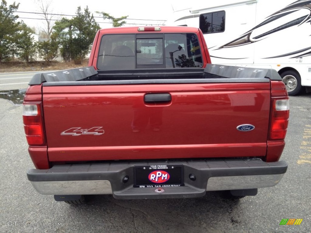 2002 Ranger XLT SuperCab 4x4 - Toreador Red Metallic / Dark Graphite photo #16