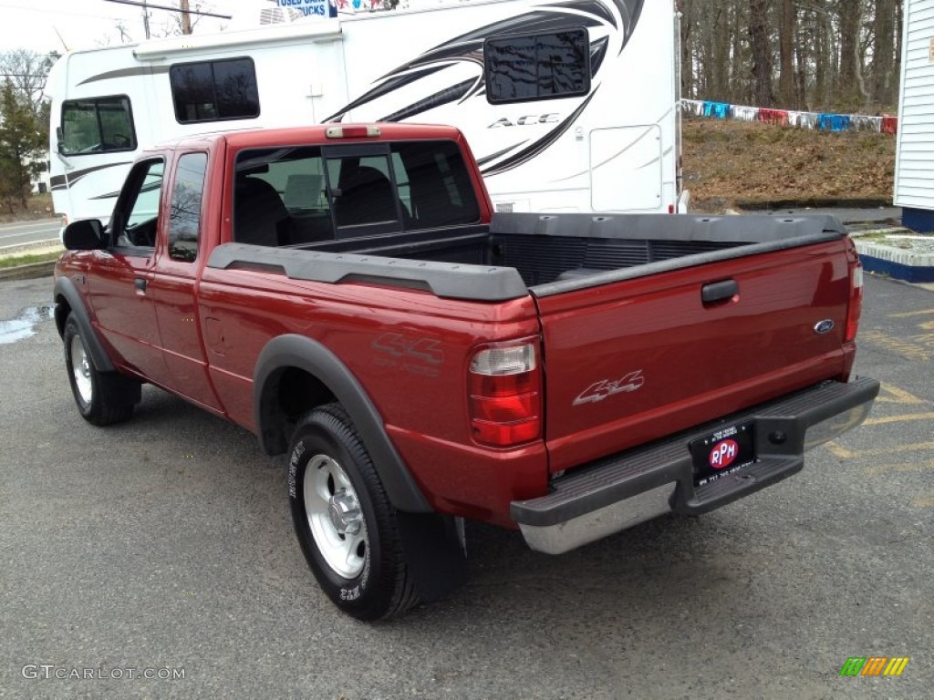 2002 Ranger XLT SuperCab 4x4 - Toreador Red Metallic / Dark Graphite photo #18