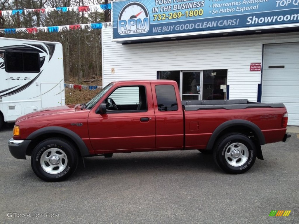 2002 Ranger XLT SuperCab 4x4 - Toreador Red Metallic / Dark Graphite photo #20
