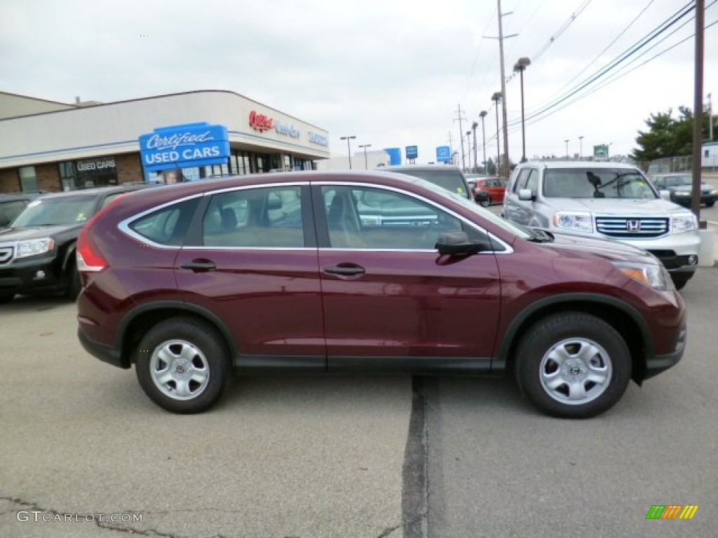 2014 CR-V LX AWD - Basque Red Pearl II / Gray photo #7