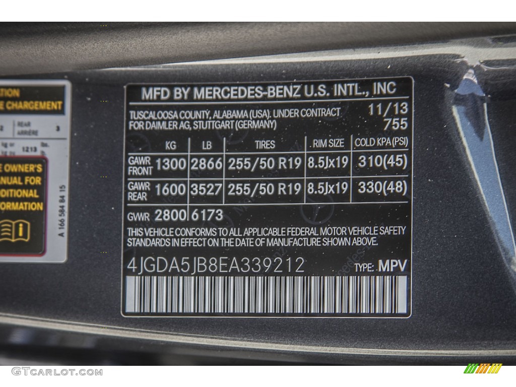 2014 ML 350 - Steel Grey Metallic / Grey photo #7