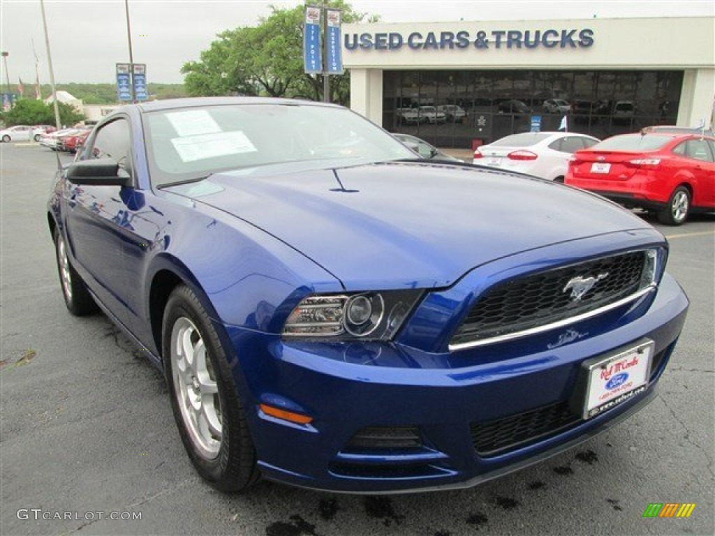 2013 Mustang V6 Coupe - Deep Impact Blue Metallic / Stone photo #1