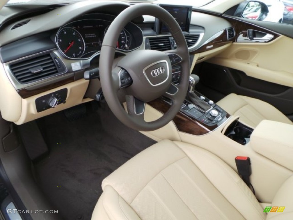 Velvet Beige Interior 2014 Audi A7 3.0 TDI quattro Prestige Photo #92771965