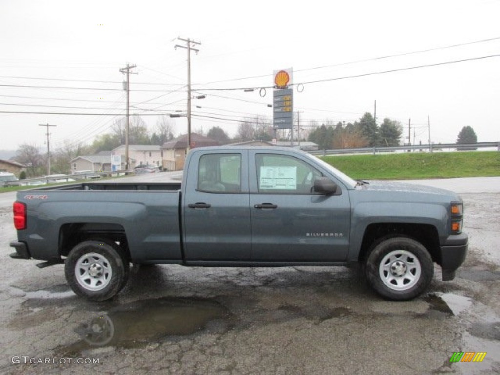 2014 Silverado 1500 WT Double Cab 4x4 - Blue Granite Metallic / Jet Black/Dark Ash photo #7