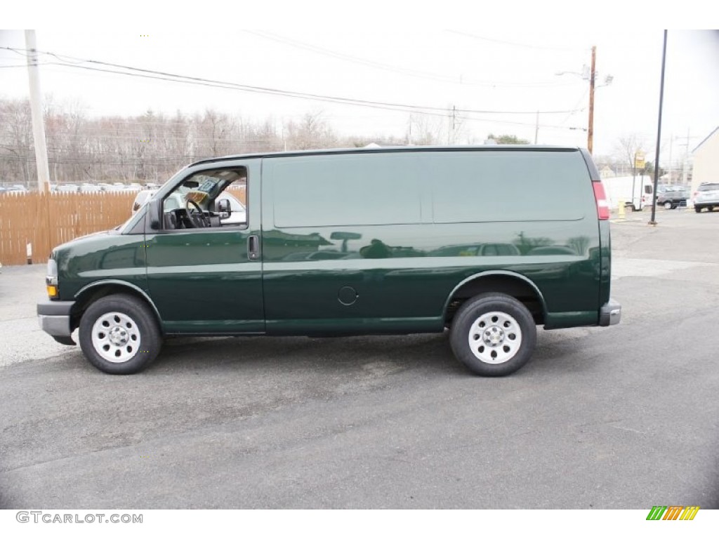 2013 Express 1500 Cargo Van - Dark Green Metallic / Medium Pewter photo #11