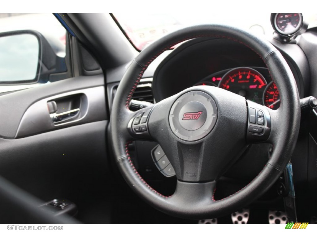 2012 Subaru Impreza WRX STi 5 Door Black Steering Wheel Photo #92778055