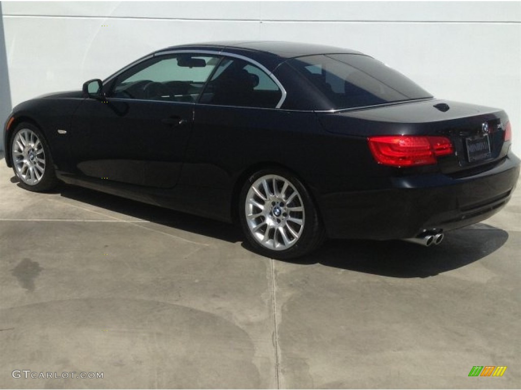 2011 3 Series 328i Convertible - Black Sapphire Metallic / Coral Red/Black Dakota Leather photo #5