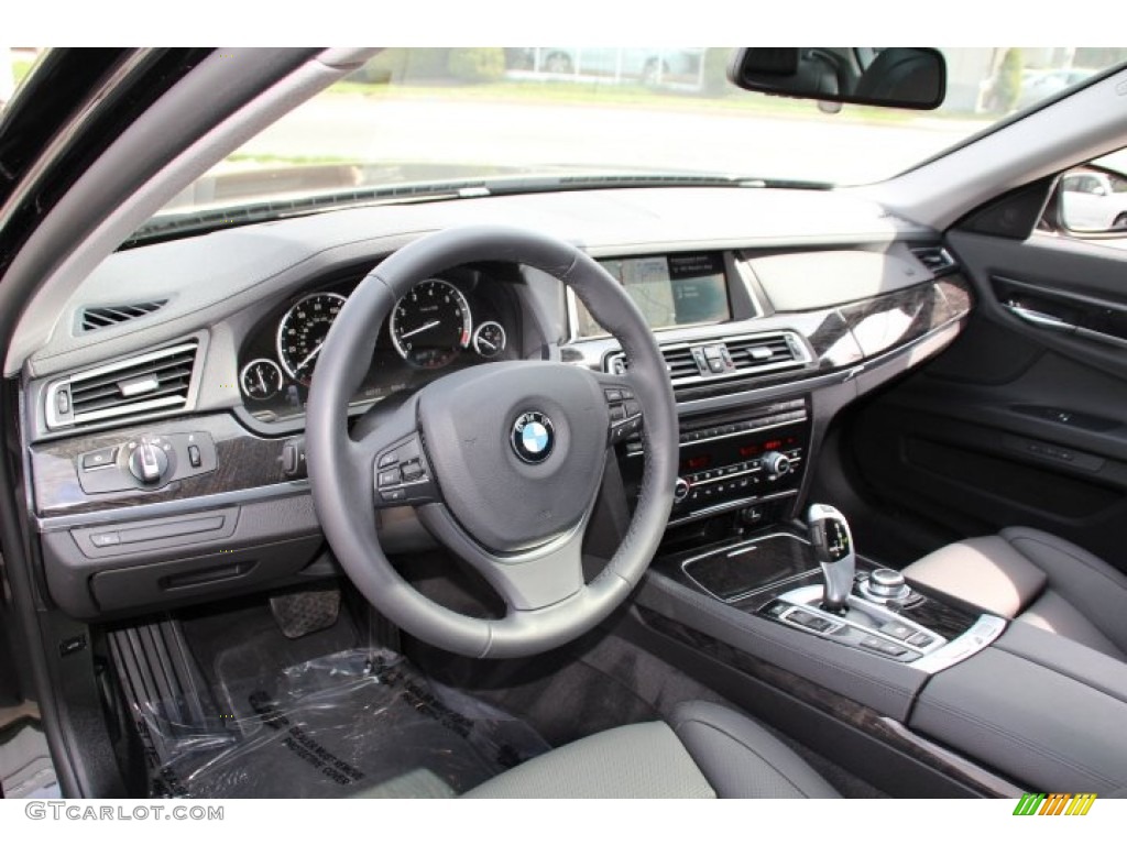 Black Interior 2013 BMW 7 Series 740Li xDrive Sedan Photo #92780146