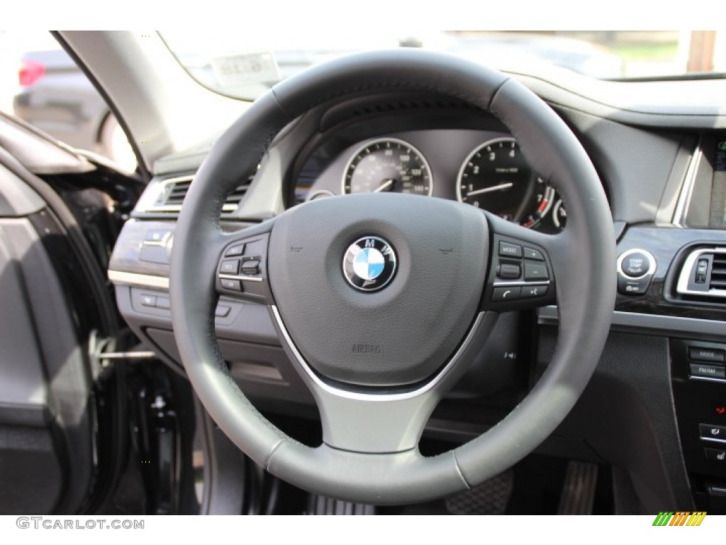 2013 BMW 7 Series 740Li xDrive Sedan Black Steering Wheel Photo #92780266