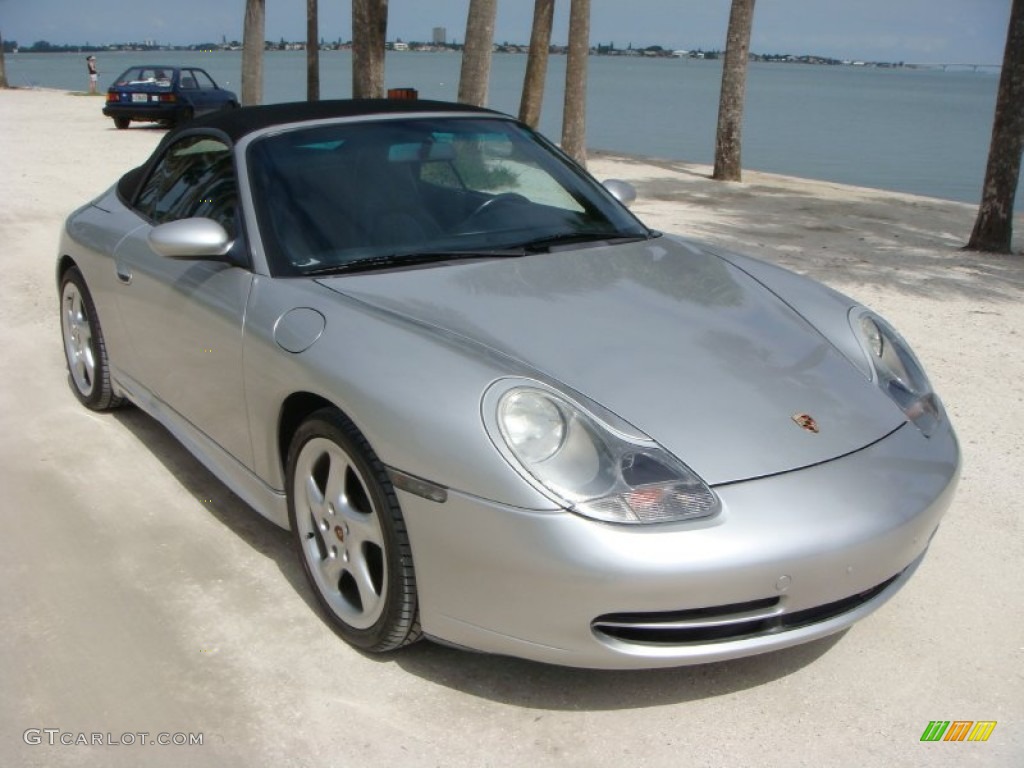 Arctic Silver Metallic 2001 Porsche 911 Carrera 4 Cabriolet Exterior Photo #92780482