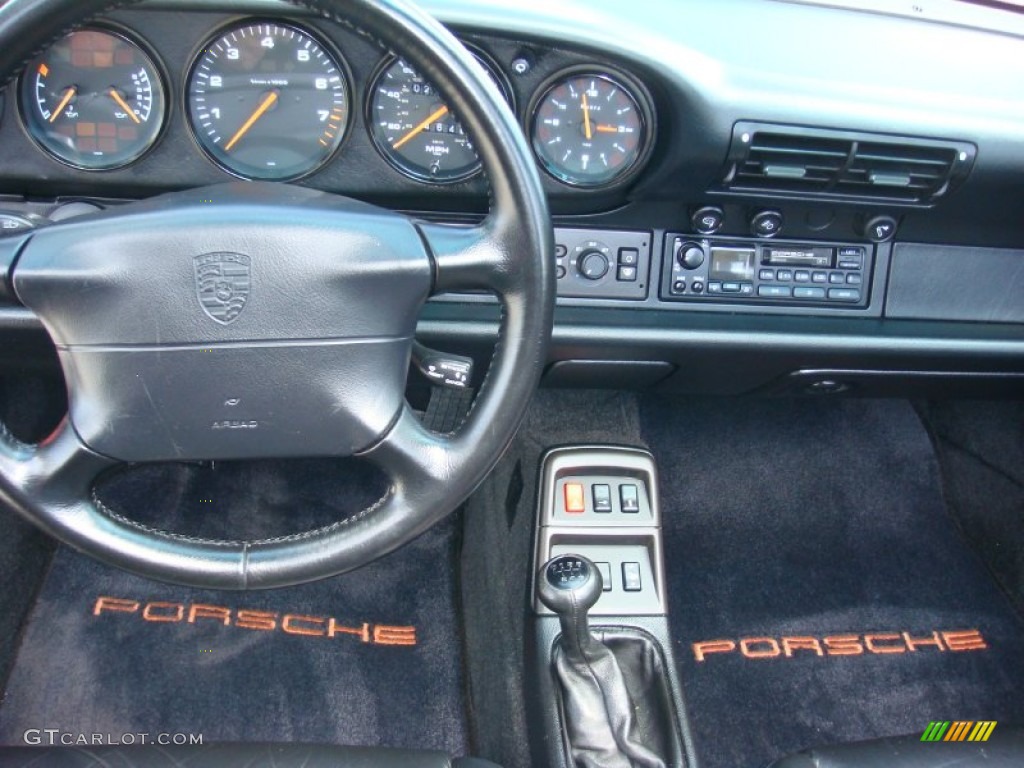 1995 Porsche 911 Carrera Cabriolet Black Dashboard Photo #92781022