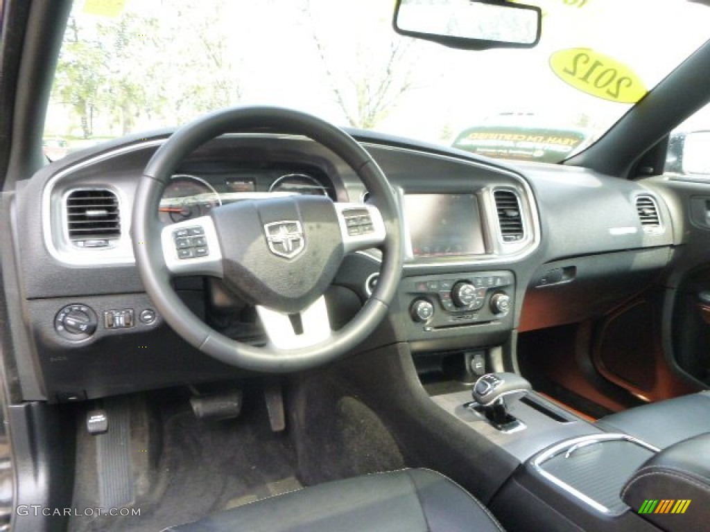 2012 Dodge Charger SXT Plus AWD Black Dashboard Photo #92786515