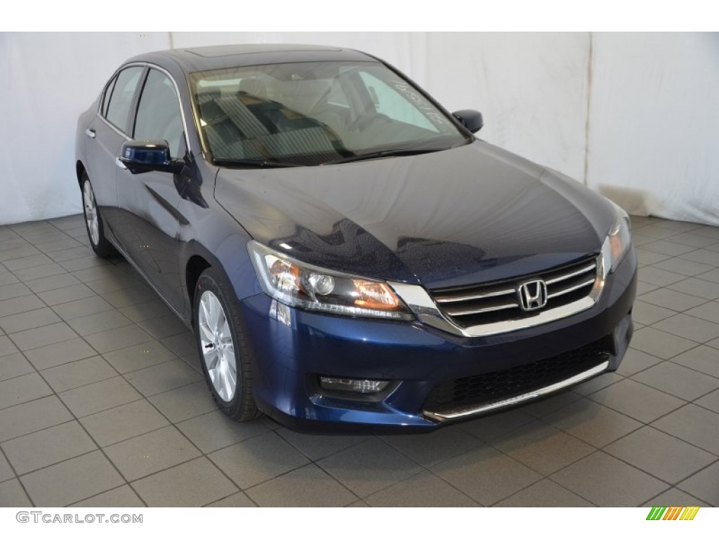 2014 Accord EX-L Sedan - Obsidian Blue Pearl / Gray photo #1