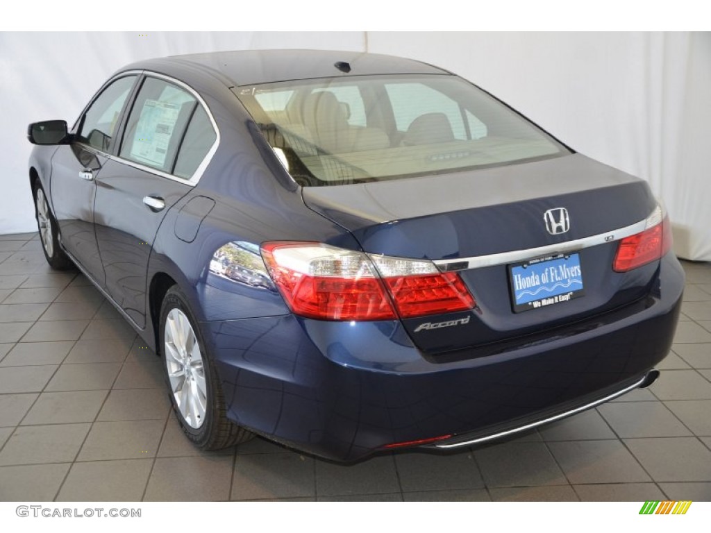 2014 Accord EX-L Sedan - Obsidian Blue Pearl / Gray photo #6