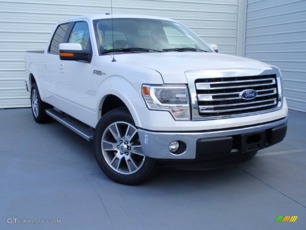 2014 F150 Lariat SuperCrew - White Platinum / Pale Adobe photo #2