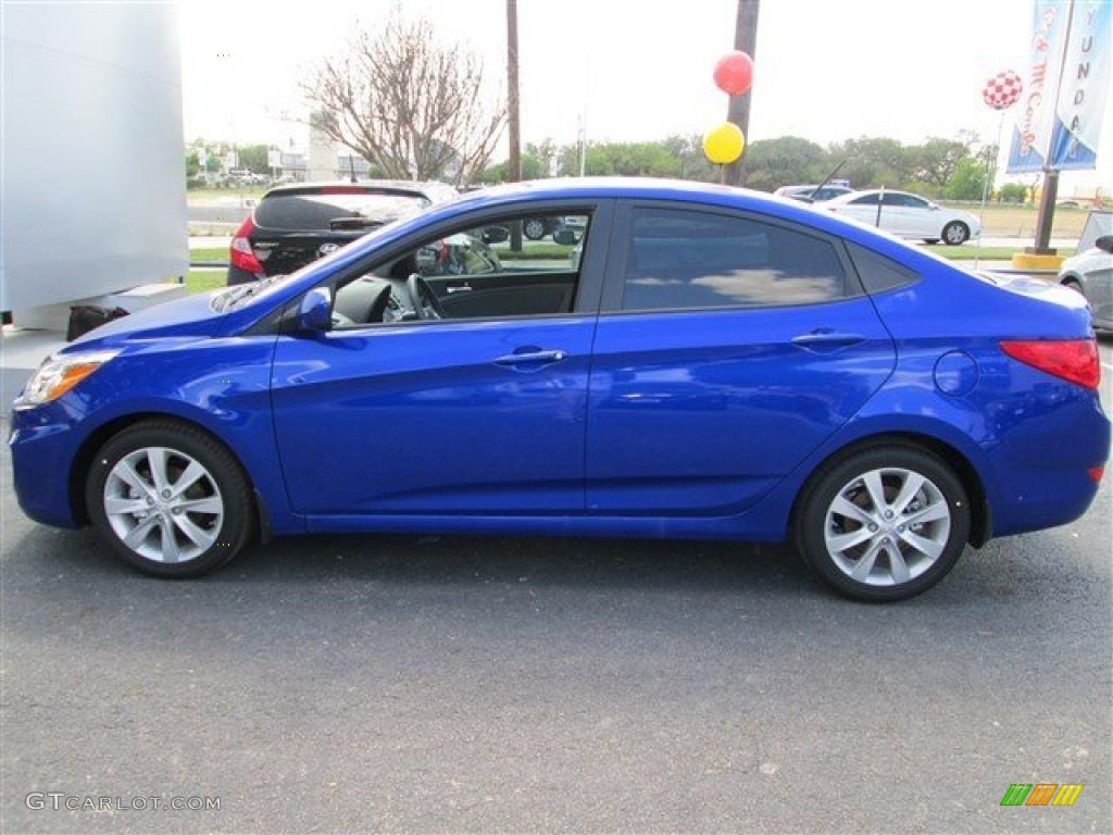 2014 Accent GLS 4 Door - Marathon Blue / Gray photo #3