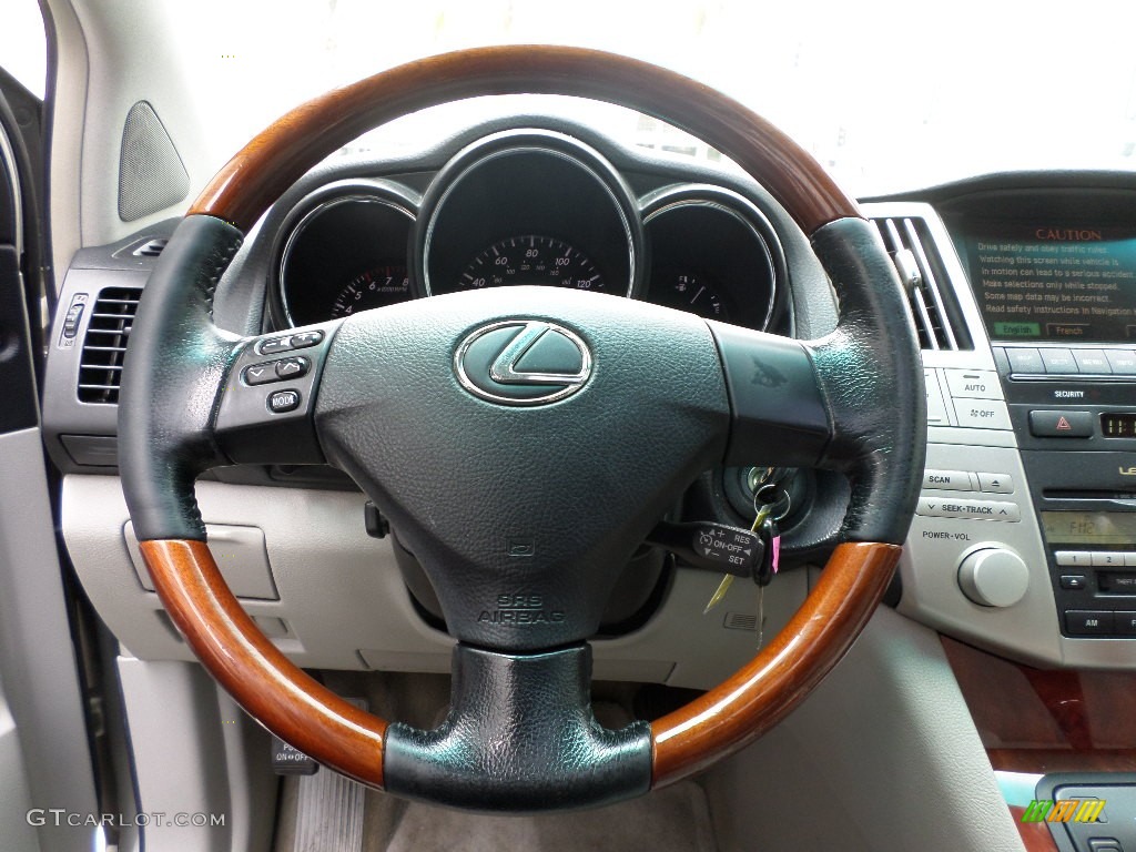 2004 Lexus RX 330 Light Gray Steering Wheel Photo #92797716