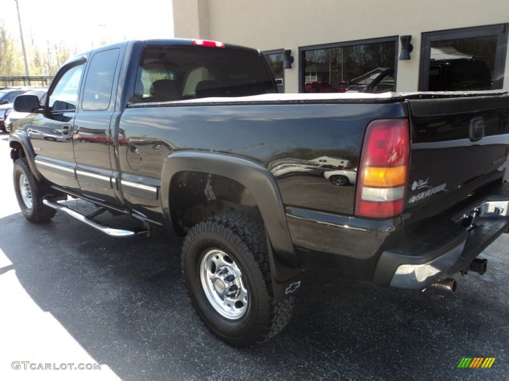 2000 Silverado 2500 LS Extended Cab 4x4 - Onyx Black / Medium Gray photo #2