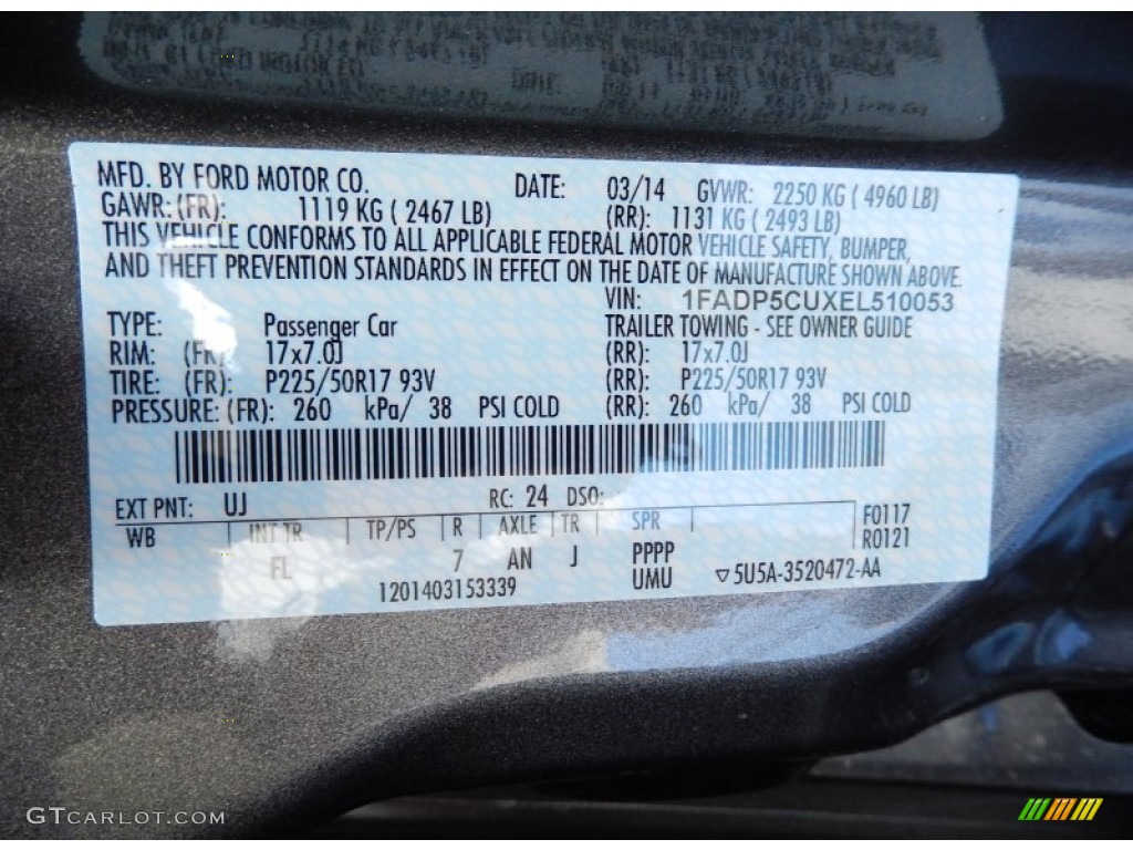 2014 C-Max Color Code UJ for Sterling Grey Photo #92804346