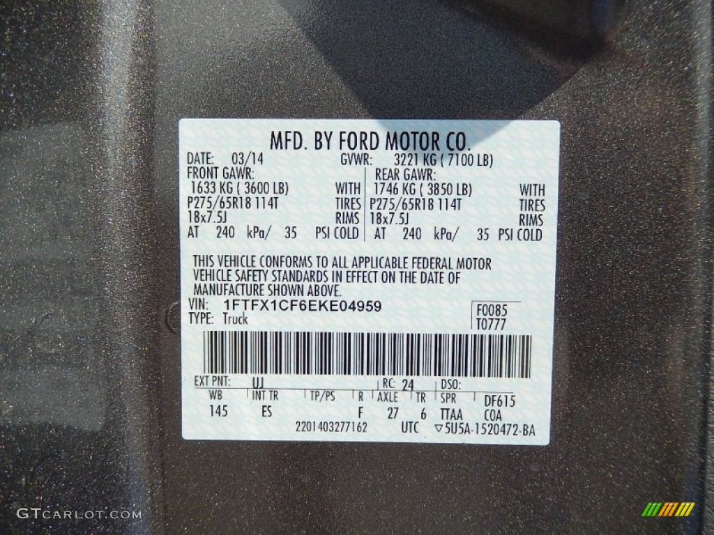 2014 F150 Lariat SuperCab - Sterling Grey / Steel Grey photo #12