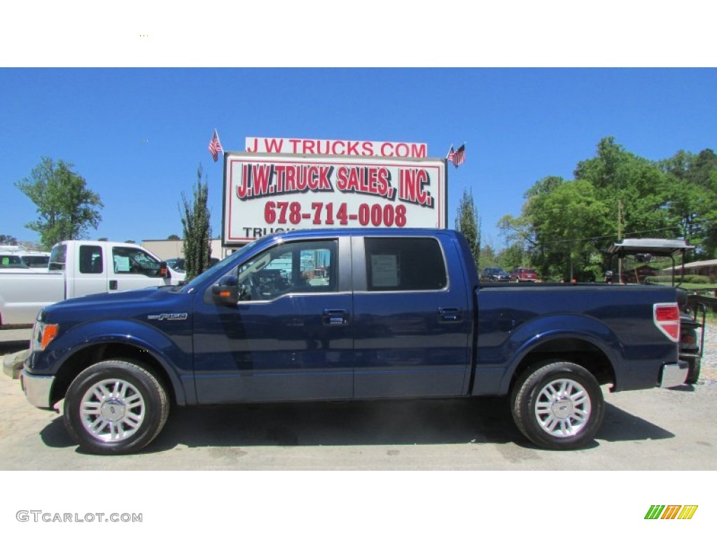 2010 F150 Lariat SuperCrew - Dark Blue Pearl Metallic / Tan photo #3