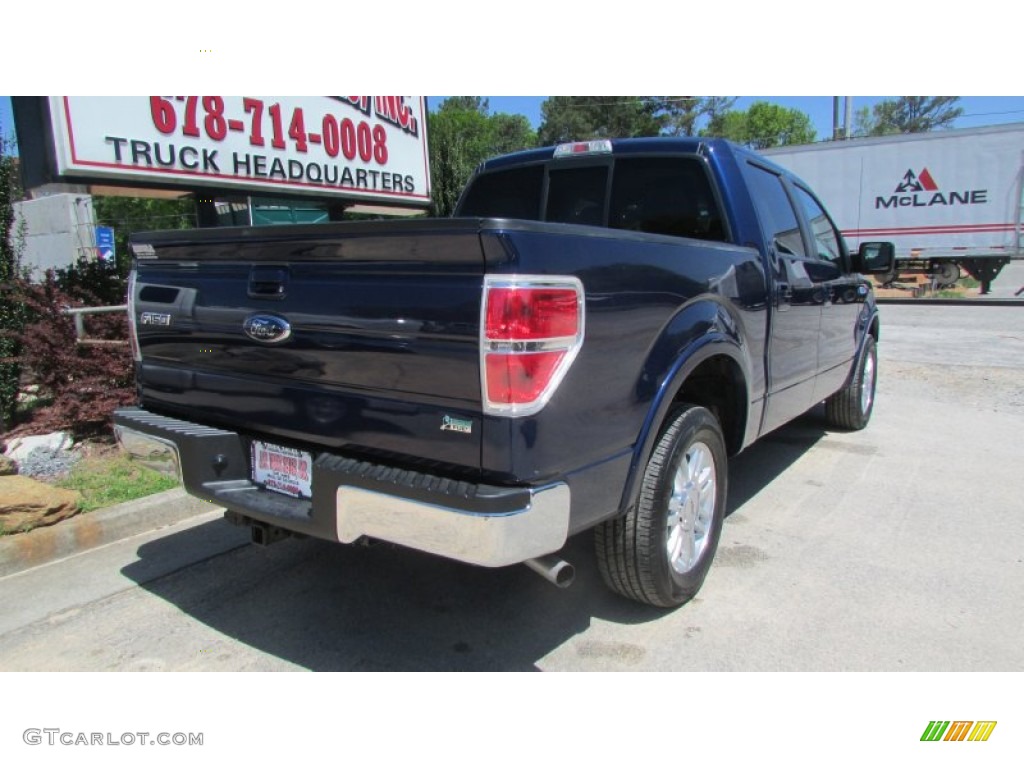 2010 F150 Lariat SuperCrew - Dark Blue Pearl Metallic / Tan photo #7