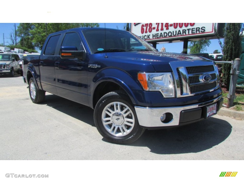 2010 F150 Lariat SuperCrew - Dark Blue Pearl Metallic / Tan photo #61