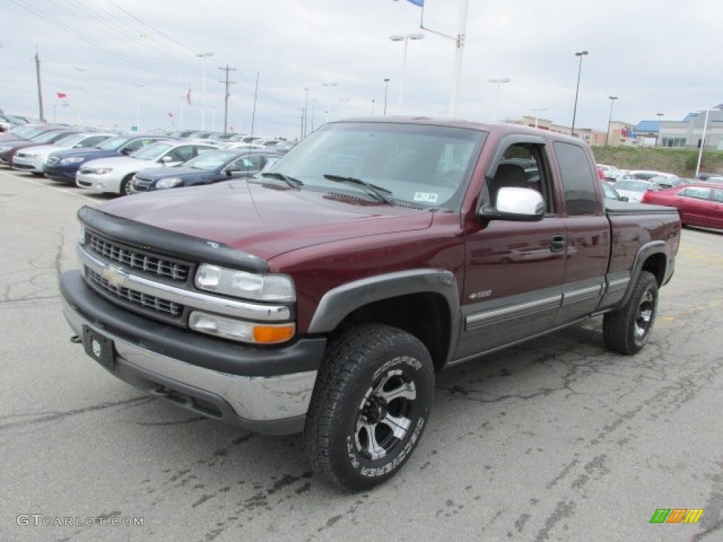 2000 Silverado 1500 LS Extended Cab 4x4 - Dark Carmine Red Metallic / Medium Gray photo #5