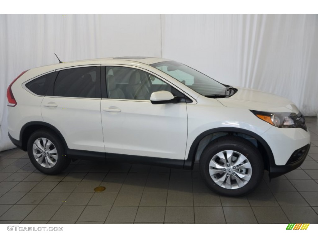 2014 CR-V EX AWD - White Diamond Pearl / Beige photo #4