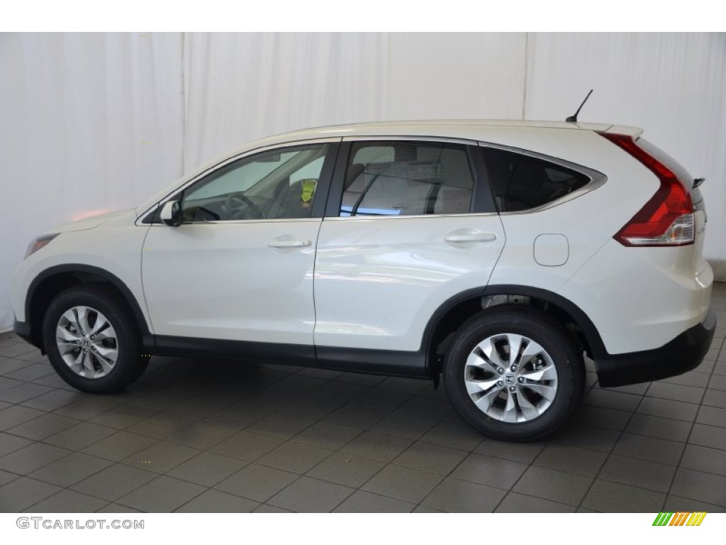 2014 CR-V EX AWD - White Diamond Pearl / Beige photo #7