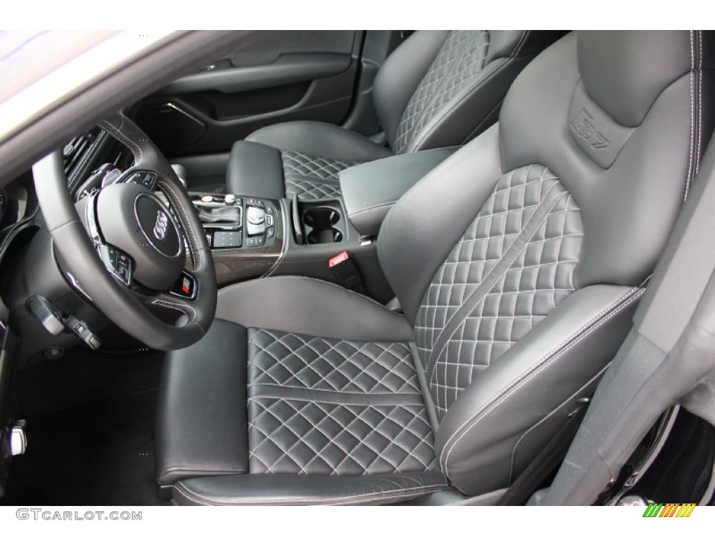Black Valcona leather with diamond stitching Interior 2013 Audi S7 4.0 TFSI quattro Photo #92823777