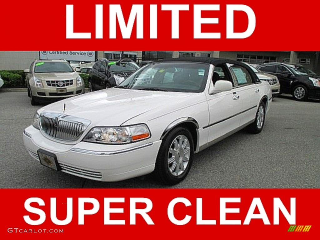 Vibrant White Lincoln Town Car