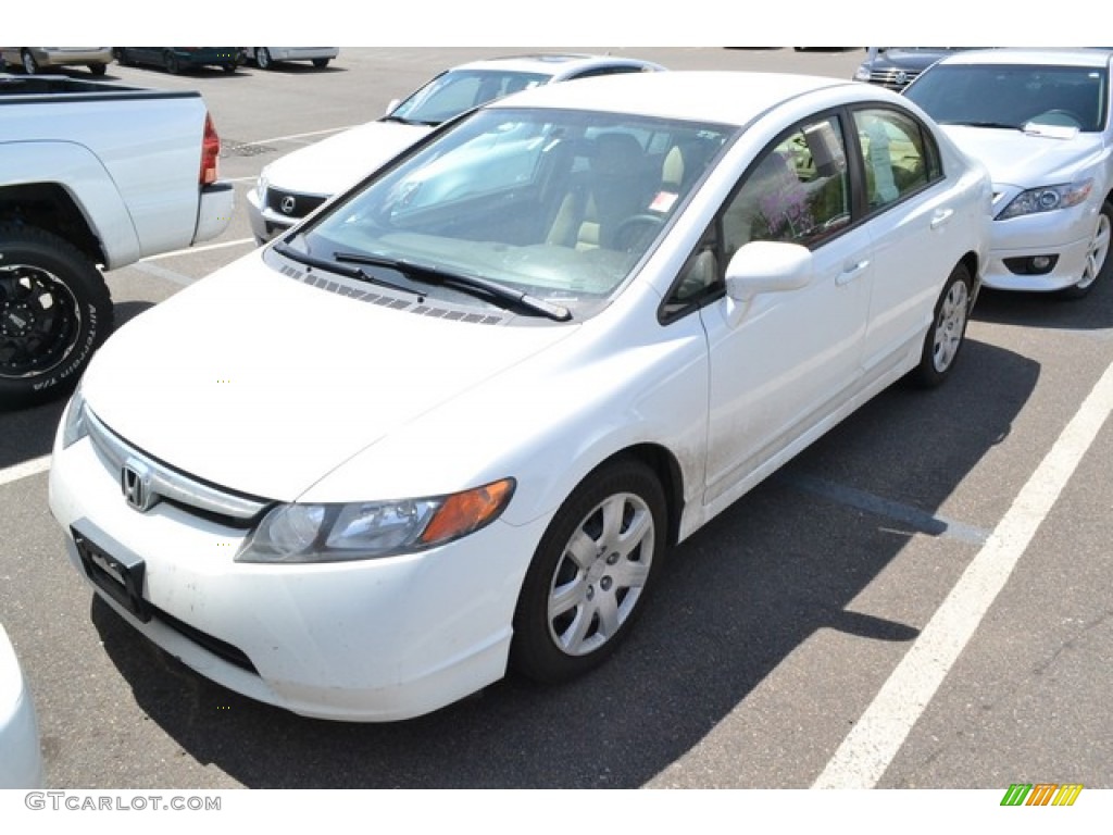 Taffeta White 2007 Honda Civic LX Sedan Exterior Photo #92827911