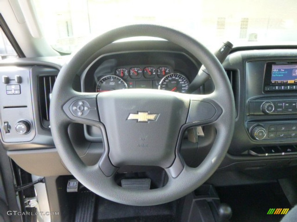 2015 Chevrolet Silverado 2500HD WT Crew Cab 4x4 Jet Black/Dark Ash Steering Wheel Photo #92851301