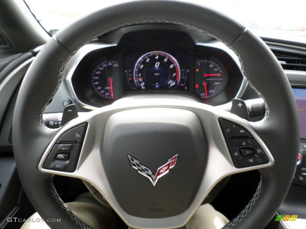 2014 Chevrolet Corvette Stingray Convertible Jet Black Steering Wheel Photo #92853140