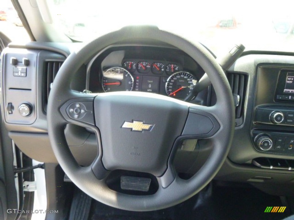 2015 Chevrolet Silverado 3500HD WT Regular Cab Dump Truck Jet Black/Dark Ash Steering Wheel Photo #92853344