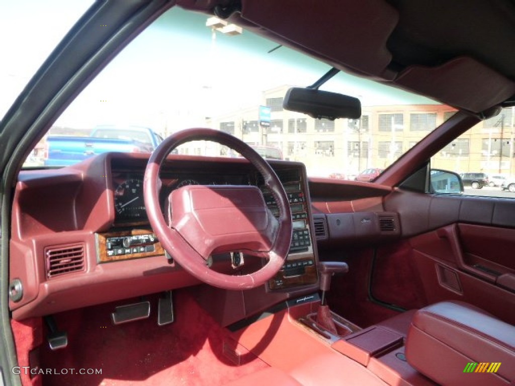 1993 Cadillac Allante Convertible Maroon Dashboard Photo #92854313